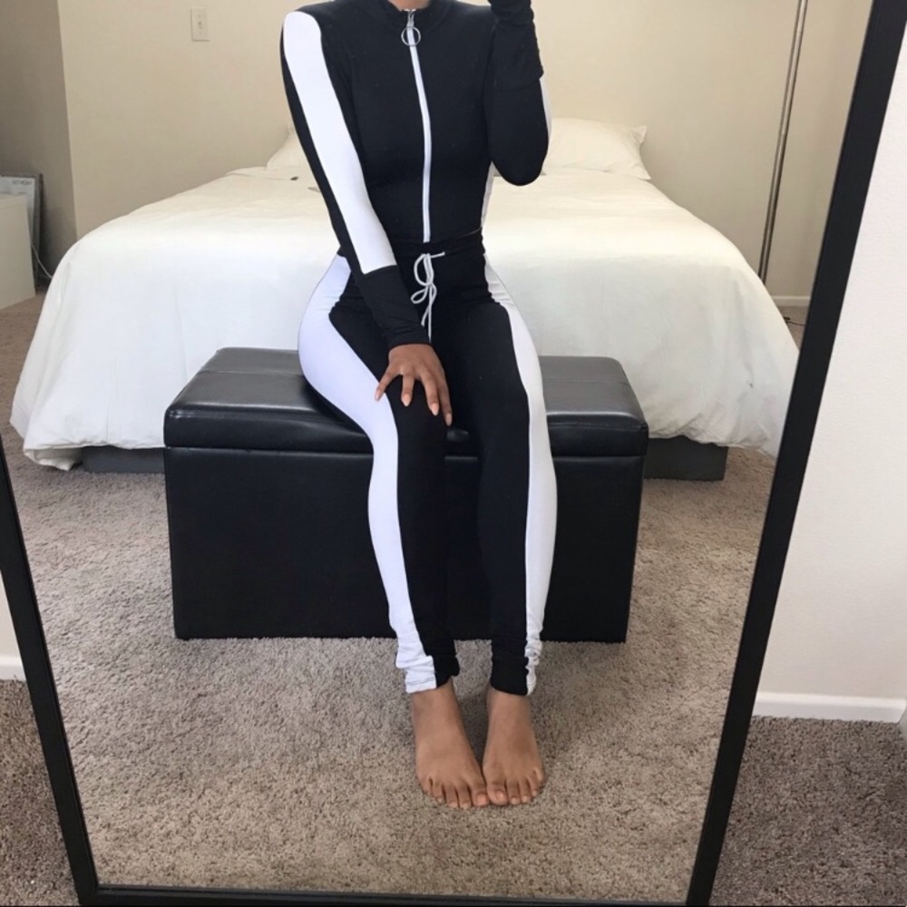 Black & White Soft Two Piece Track Suit